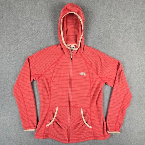 The North Face Jacket Womens Large Polartec ThermalPro Red Full Zip Hoodie - Picture 3 of 16